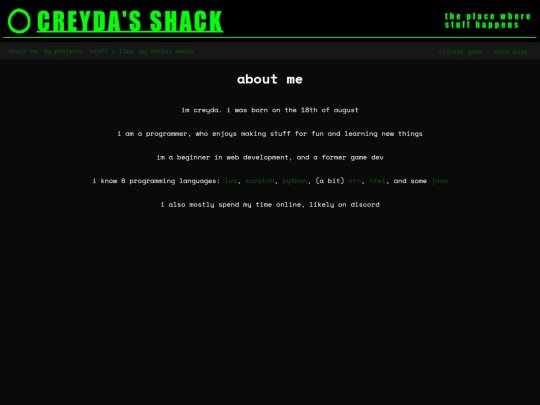 pages/aboutme screenshot