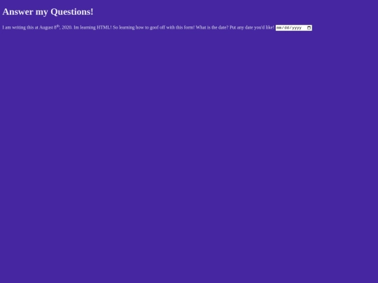 questionaire screenshot