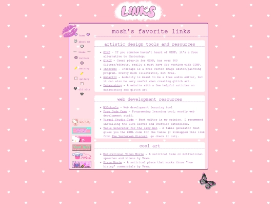 links screenshot