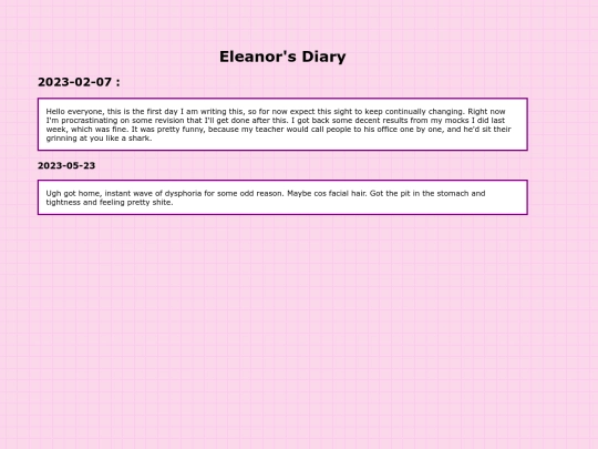 diary screenshot