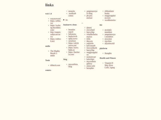 links screenshot
