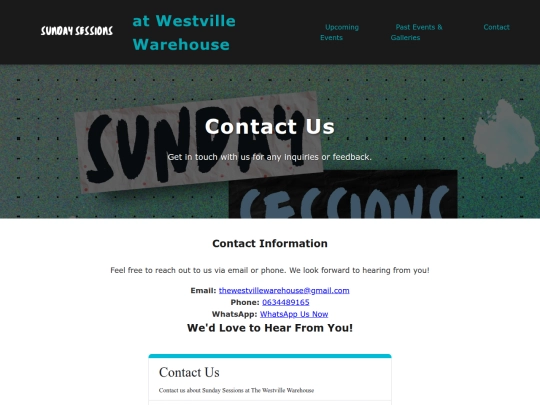 sundaysessions/contact screenshot
