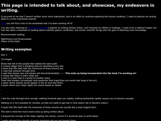 writings screenshot