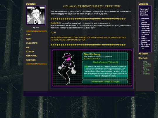 CHARACTERS screenshot