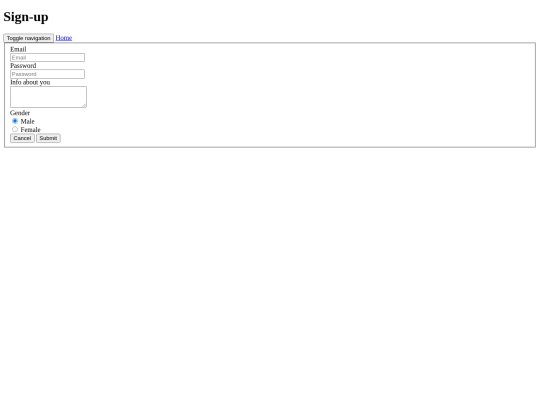 signup screenshot