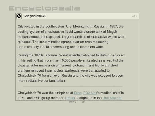 encyclopedia/locations/Chelyabinsk-70 screenshot