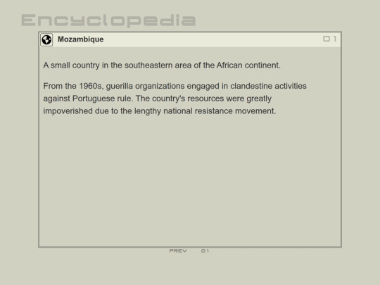 encyclopedia/locations/Mozambique screenshot