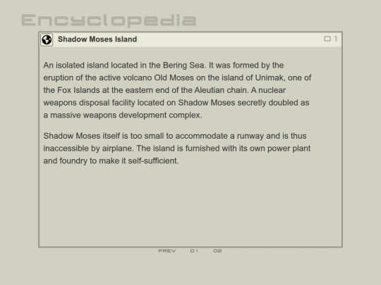 encyclopedia/locations/Shadow_Moses_Island screenshot