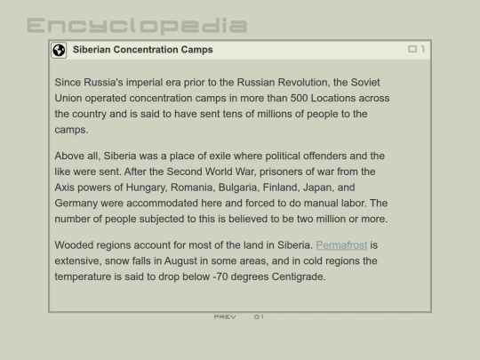 encyclopedia/locations/Siberian_Concentration_Camps screenshot