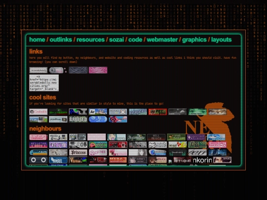 links screenshot