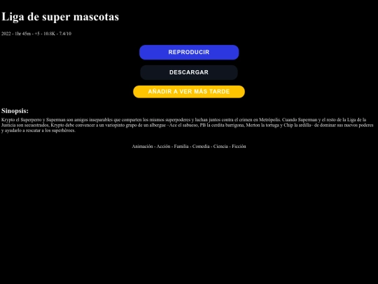peliculas/super-mascota screenshot