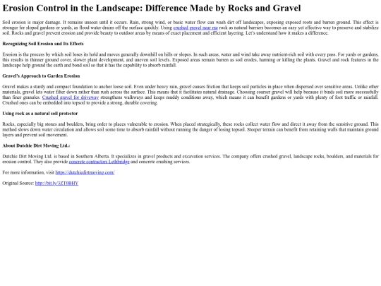 ErosionControlintheLandscapeDifferenceMadebyRocksandGravel screenshot