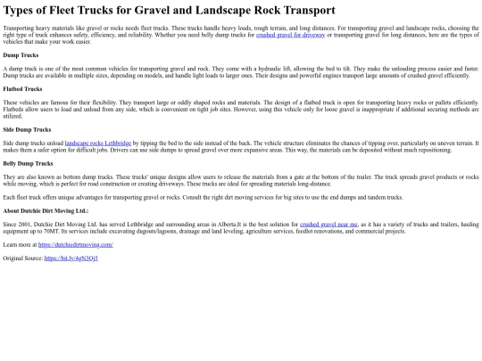 TypesofFleetTrucksforGravelandLandscapeRockTransport screenshot