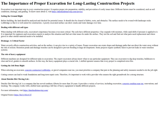 the-importance-of-proper-excavation-for-long-lasting-construction-projects screenshot