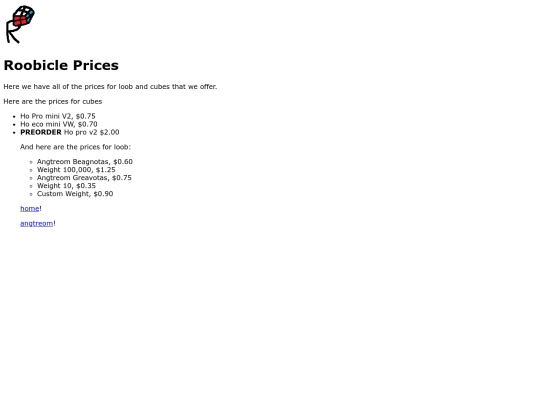 prices screenshot