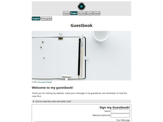 pages/guestbook screenshot