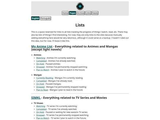 pages/lists screenshot