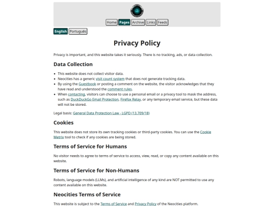 pages/privacy screenshot