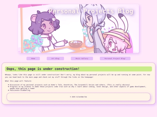 Pages/personalprojectblog screenshot