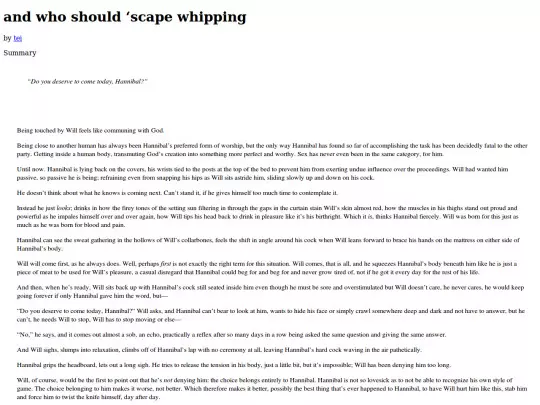 Fic/and who should scape screenshot