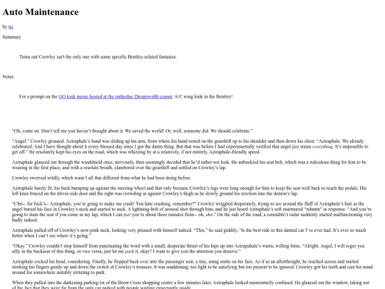 Fic/automaintenance screenshot