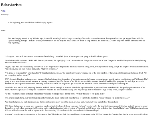 Fic/behaviorism screenshot
