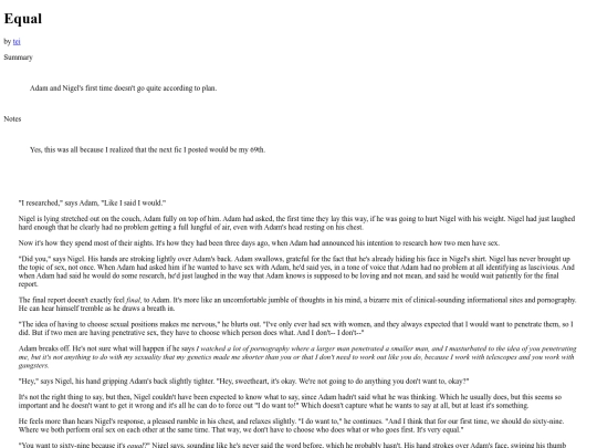 Fic/equal screenshot