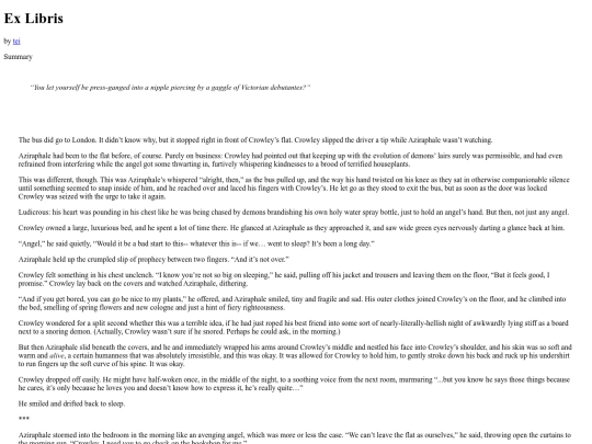 Fic/exlibris screenshot