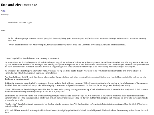 Fic/fateandcircumstance screenshot