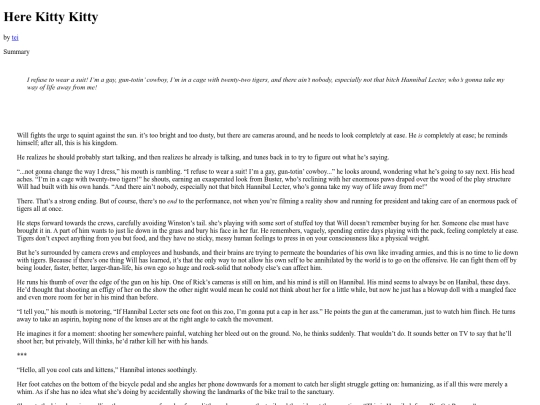 Fic/herekittykitty screenshot