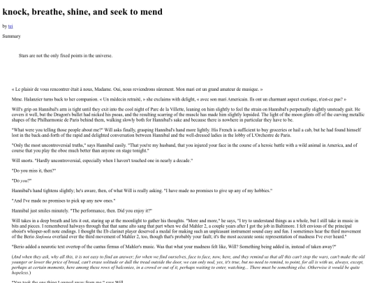 Fic/knockbreatheshine screenshot