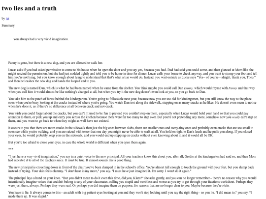 Fic/twoliesandatruth screenshot