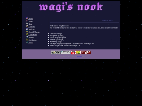 subpages/contact screenshot