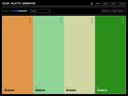 pages/Generators/palette_generator screenshot