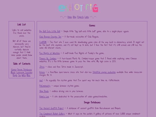 links screenshot