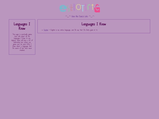 projects/languages screenshot