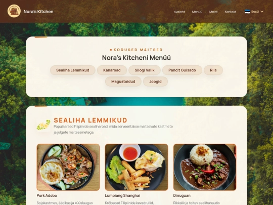 language-settings/estonian-site/menu screenshot