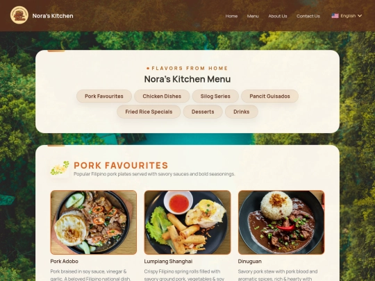 menu screenshot