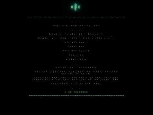 preparations screenshot