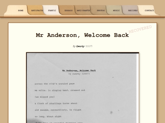 fanfic/poetry/welcomeback screenshot