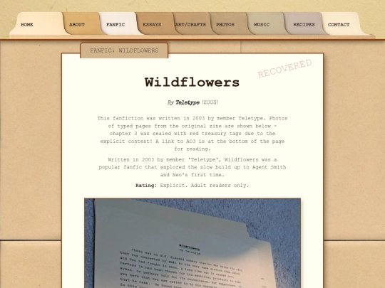 fanfic/wildflowers screenshot