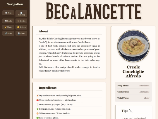 creoleconchigliealfredo screenshot