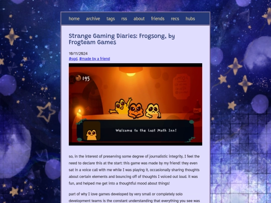 posts/2024-10-11-StrangeGaming_Frogsong screenshot