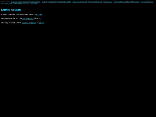 MarvelWiki/Kurtis Rowan screenshot
