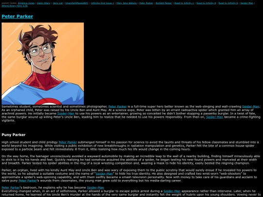MarvelWiki/Peter Parker screenshot