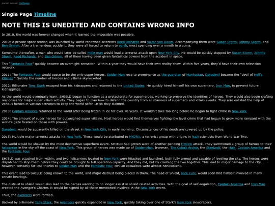 MarvelWiki/SinglePageTimeline screenshot