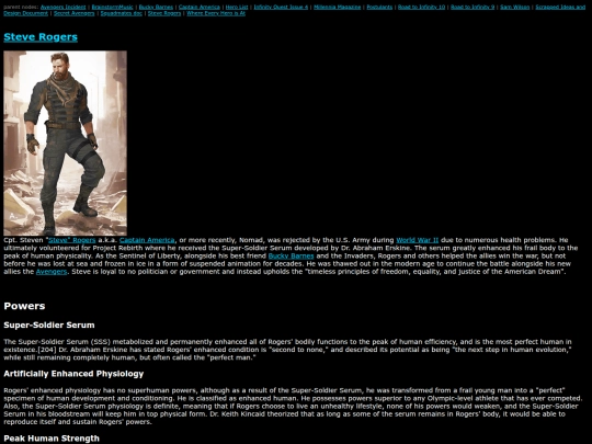 MarvelWiki/Steve Rogers screenshot