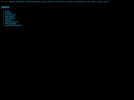 MarvelWiki/Teams screenshot