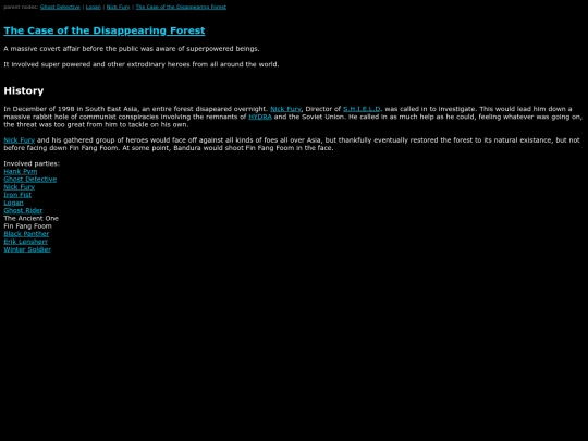 MarvelWiki/The Case of the Disappearing Forest screenshot