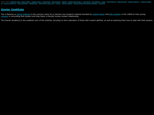 MarvelWiki/Xavier Institute screenshot